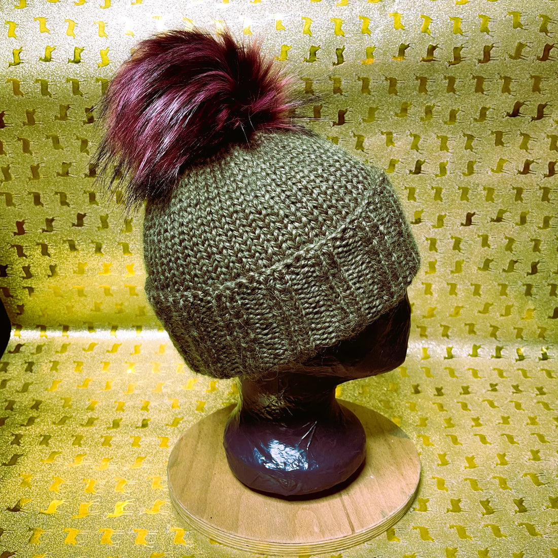 Alpaka Strickmütze Oliv
