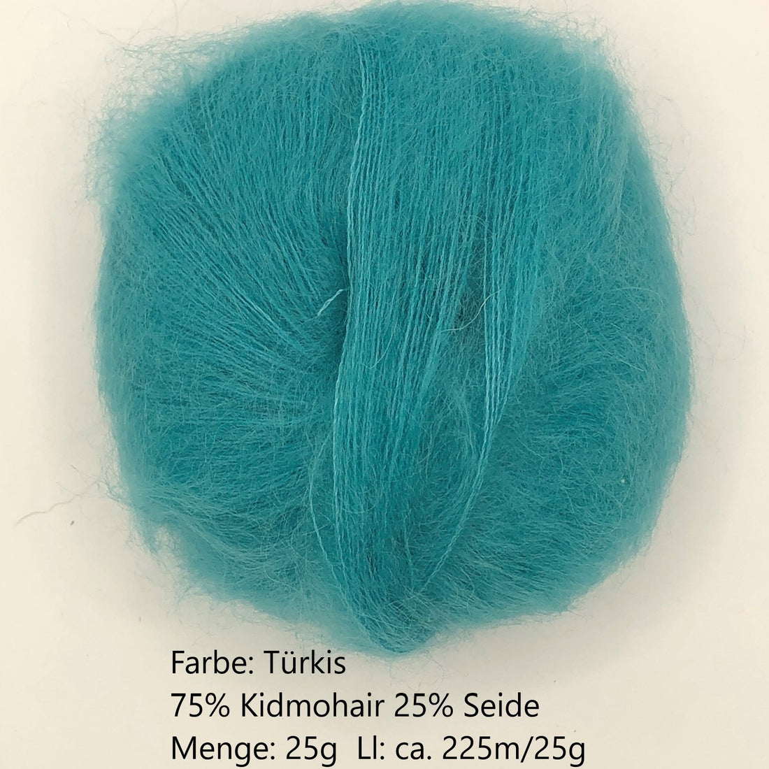 Kidmohair-Seiden Knäuel Türkis