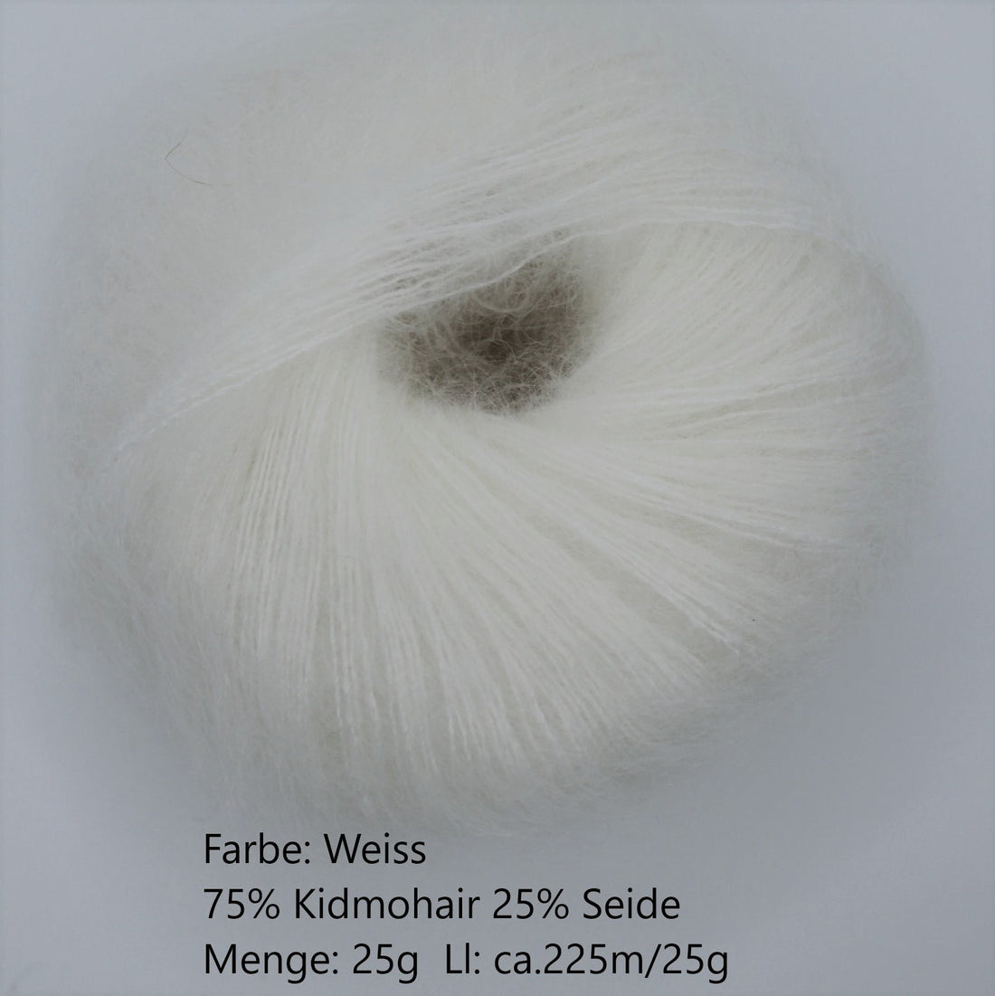 Kidmohair-Seiden Knäuel Weiss