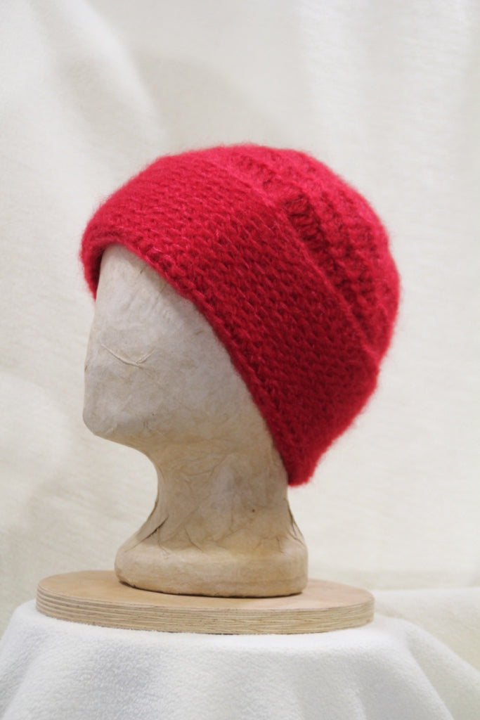 Mütze Häkelmütze Kirschrot