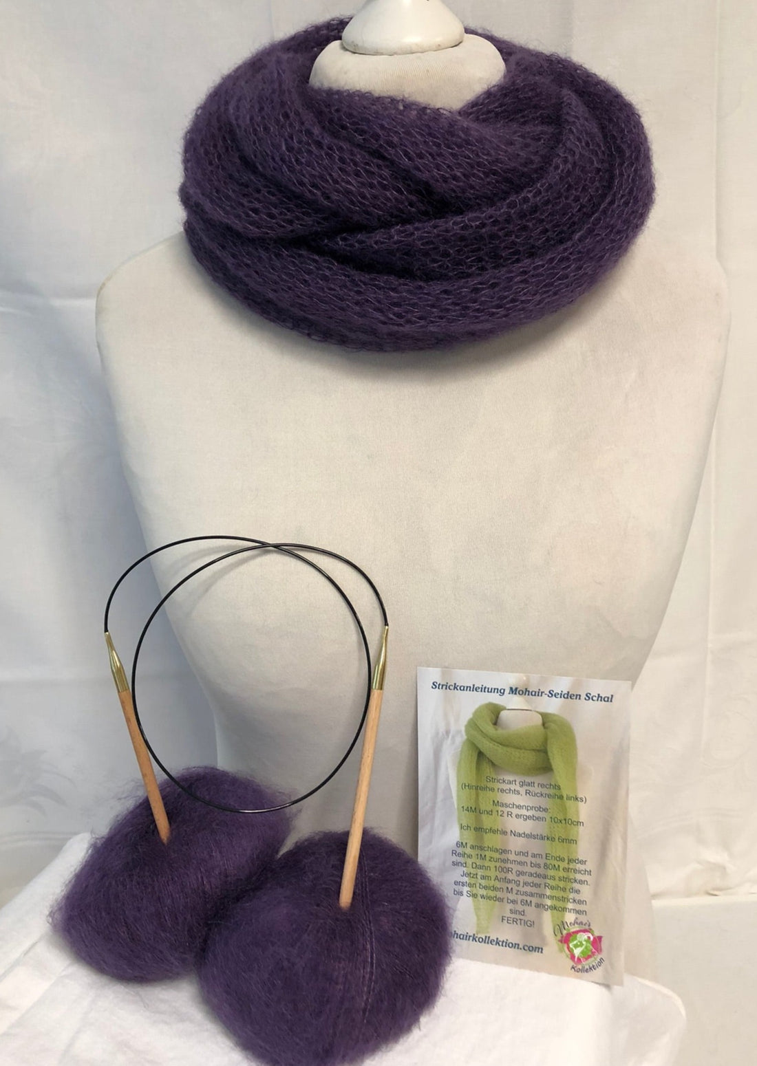 Strick-Set Loop Pflaume