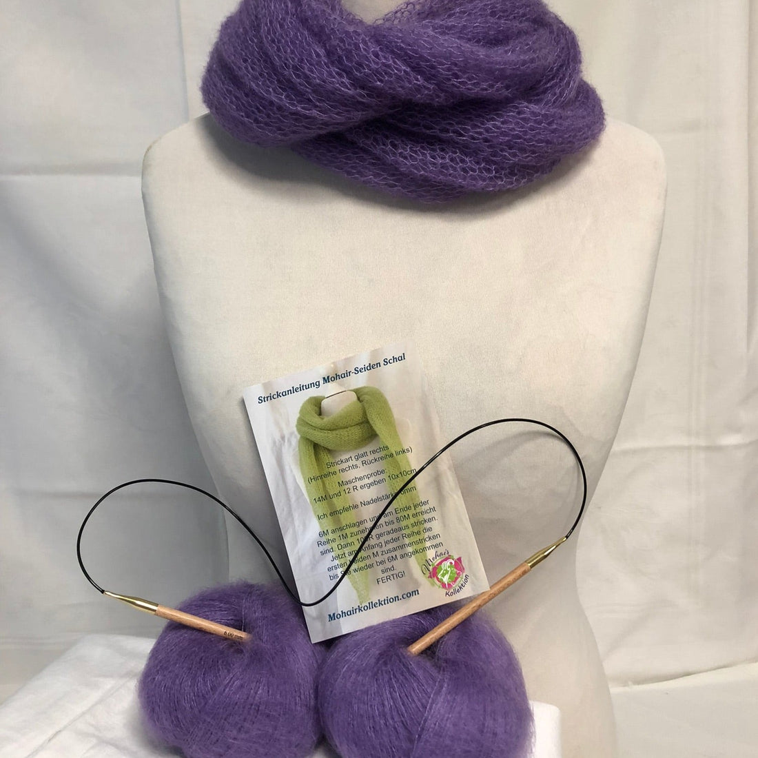 Strick-Set Loop Flieder