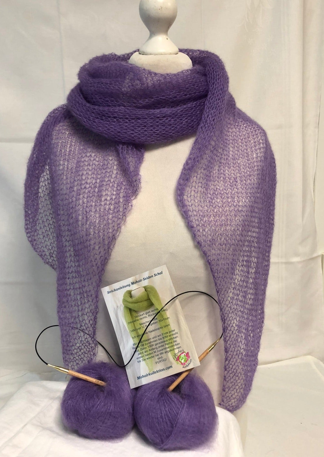 Strick-Set Schal Flieder
