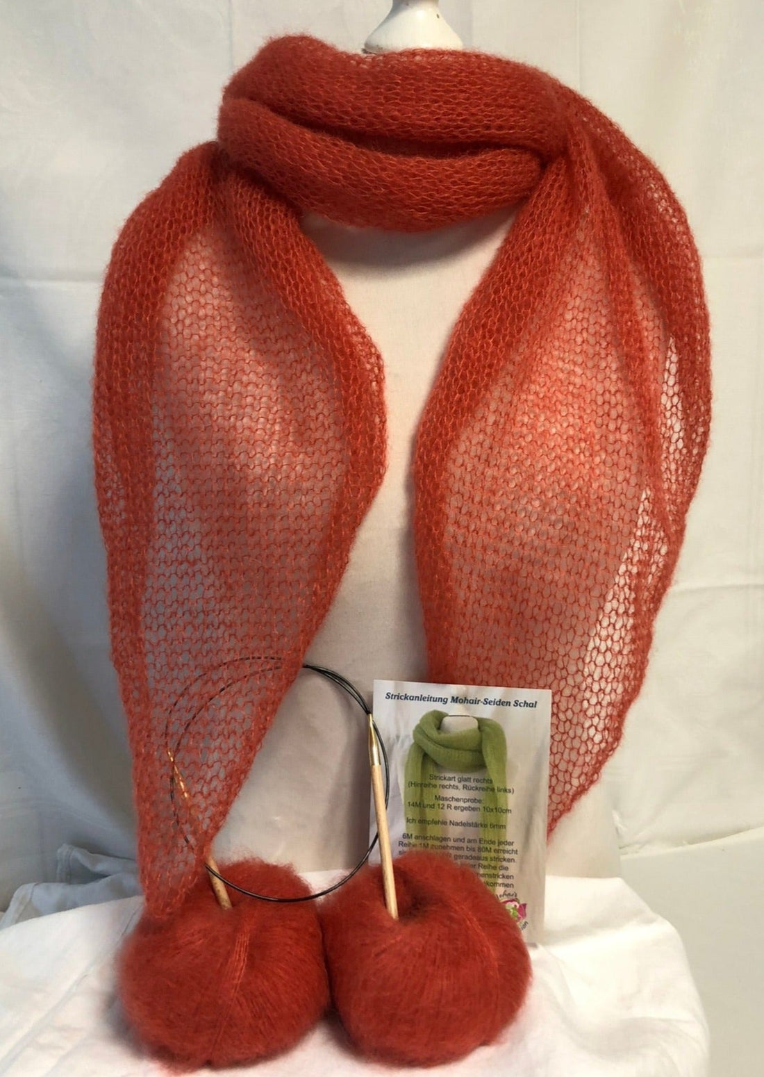 Strick-Set Schal Kürbis