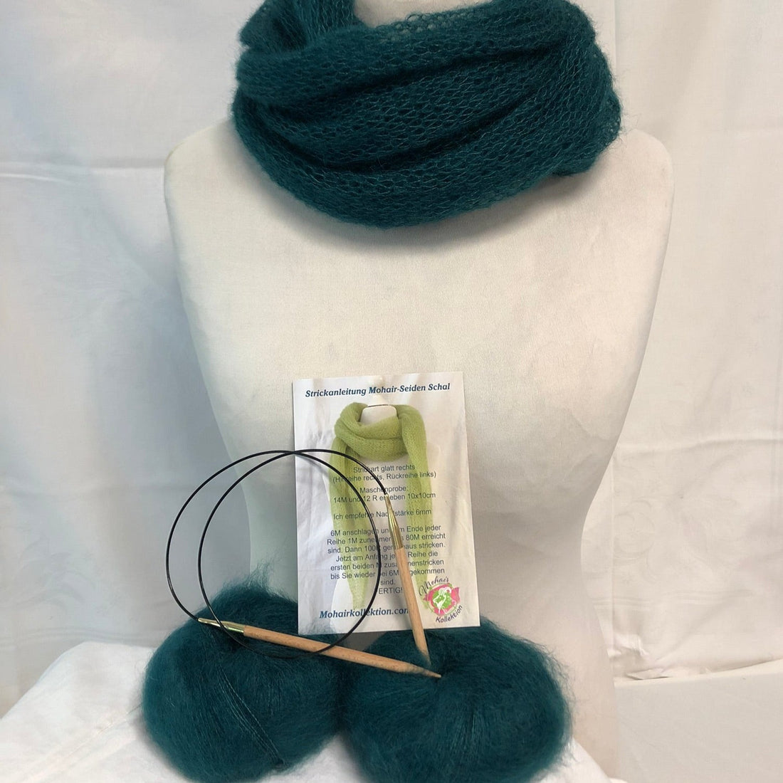 Strick-Set Loop Dunkelgrün