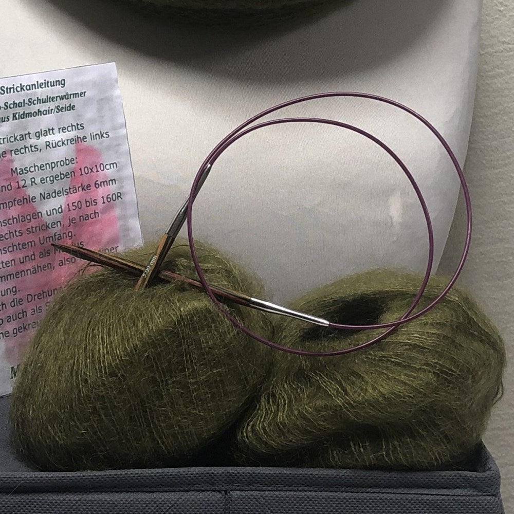 Strick-Set Loop Oliv