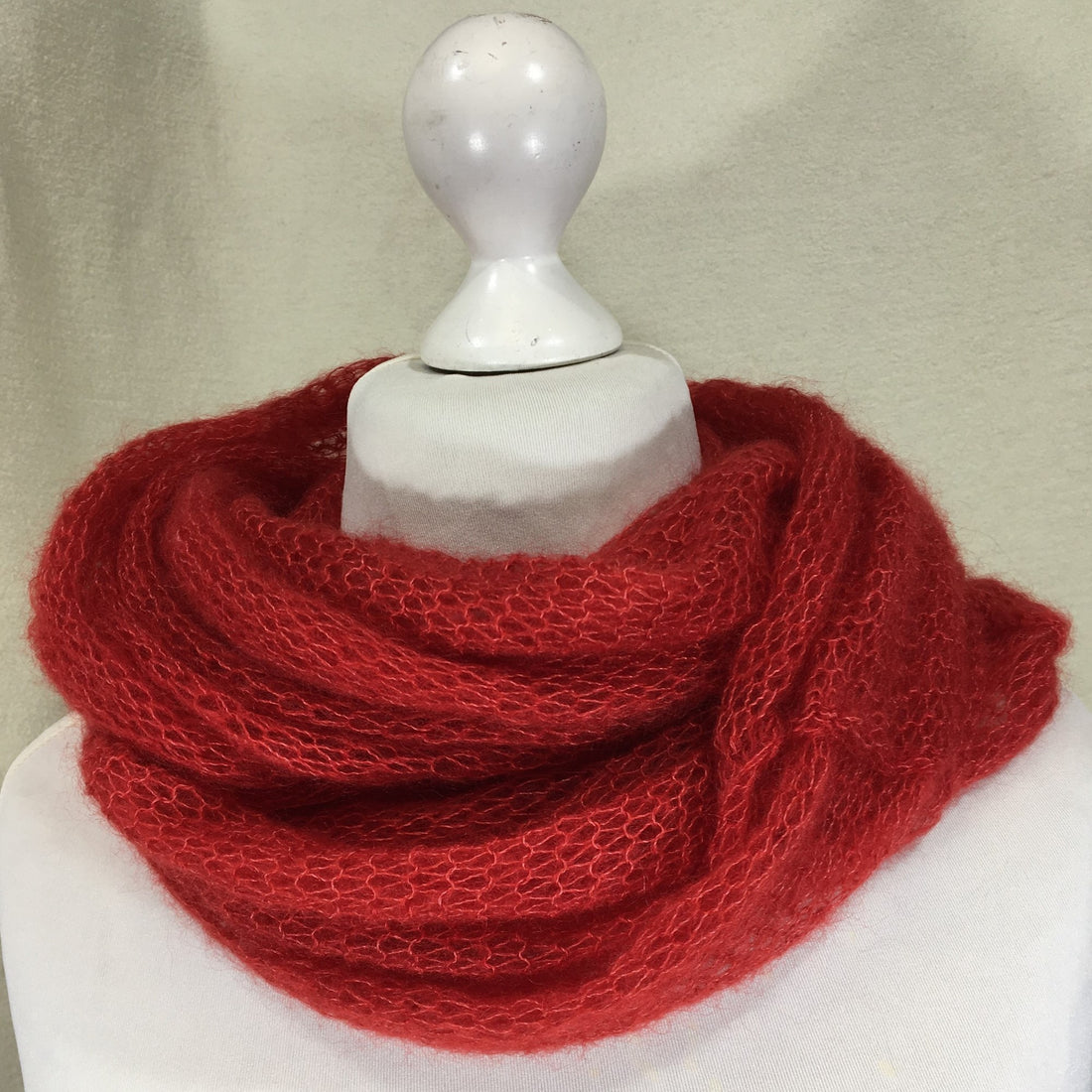 Kidmohair-Seiden Loop Kirschrot