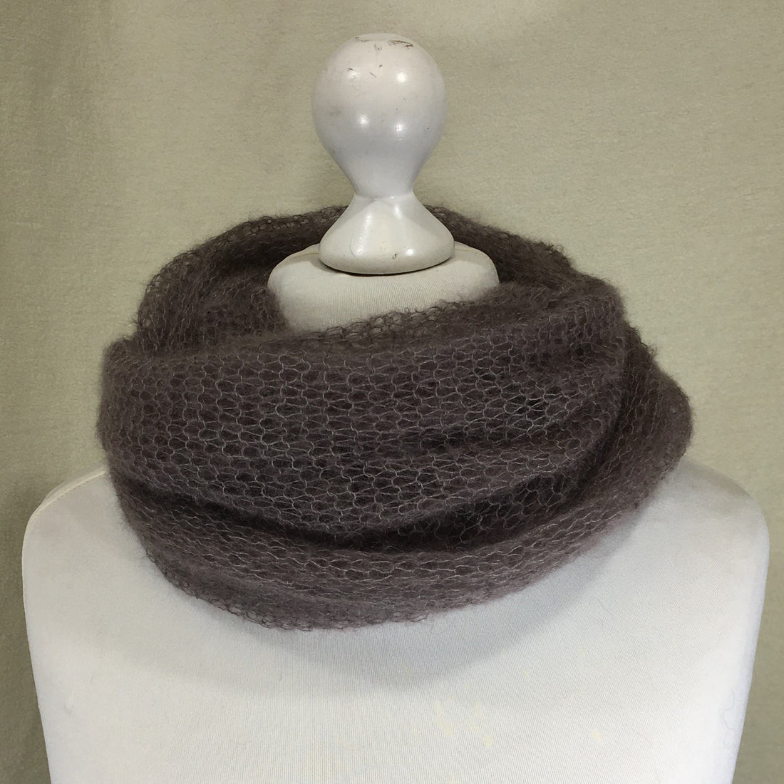 Kidmohair-Seiden Loop Taupe