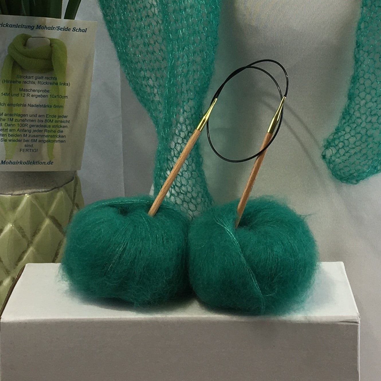 Strick-Set Schal Smaragd