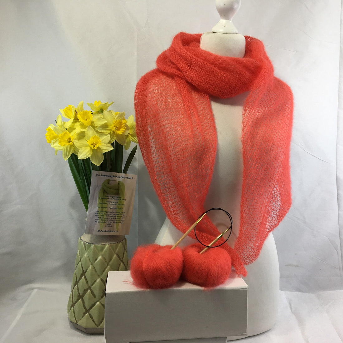 Strick-Set Schal Melone