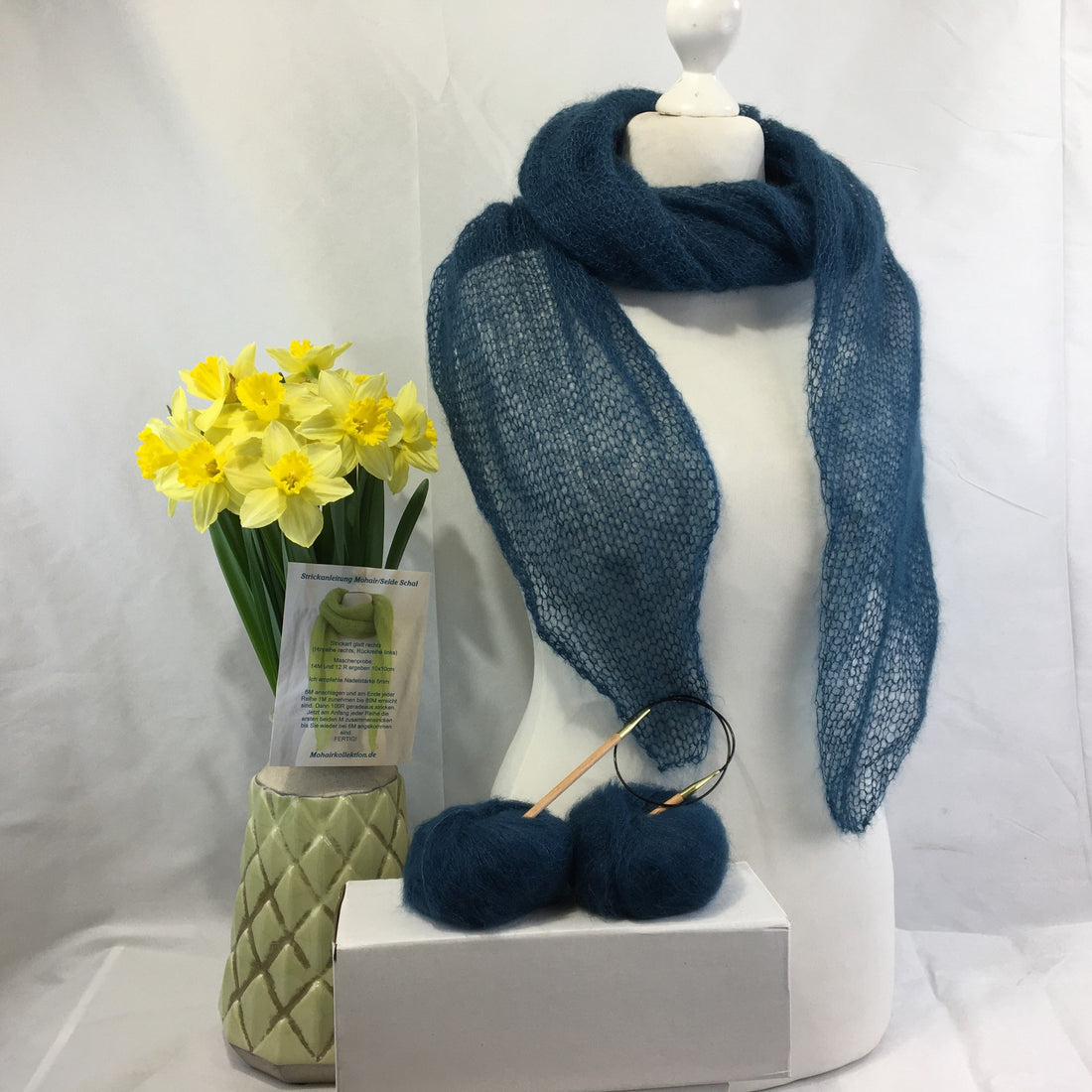 Strick-Set Schal Petrol