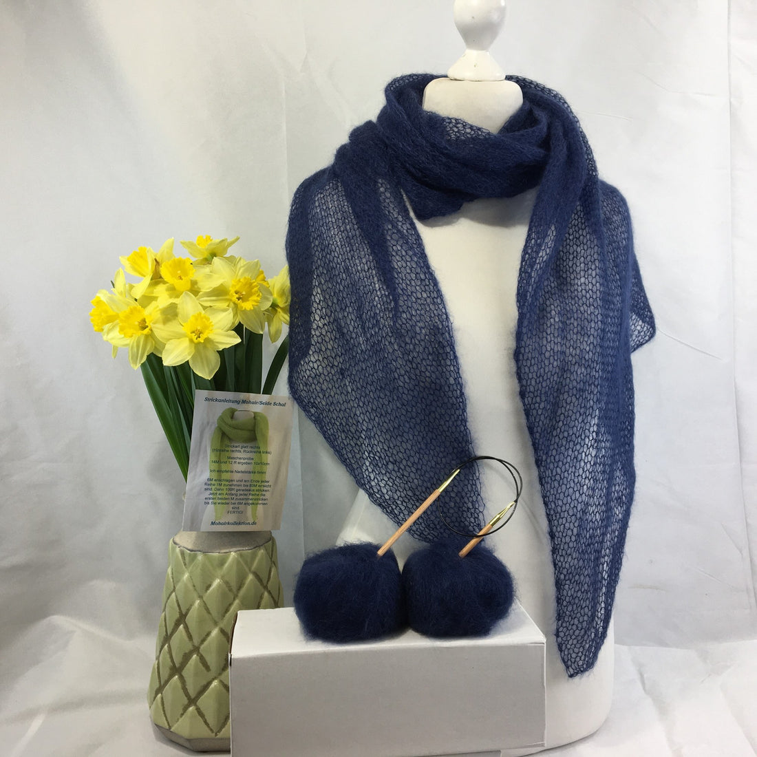 Strick-Set Schal Marine