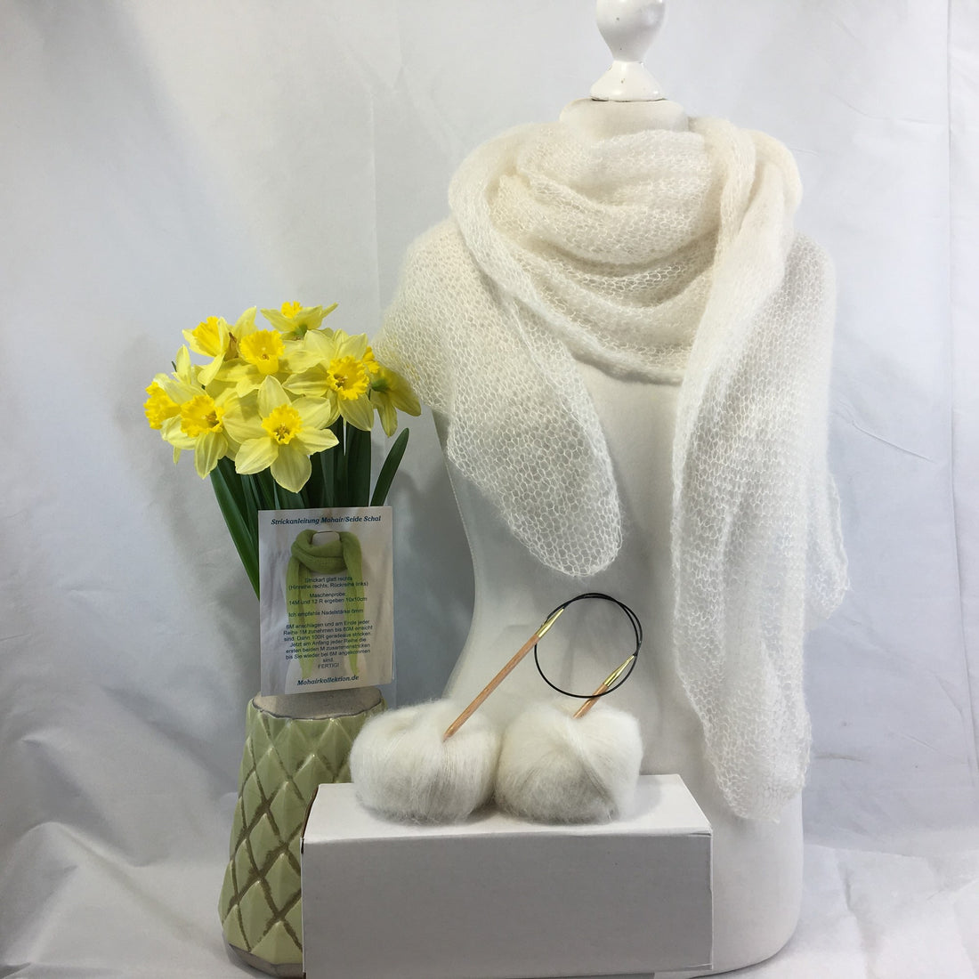 Strick-Set Schal Natur