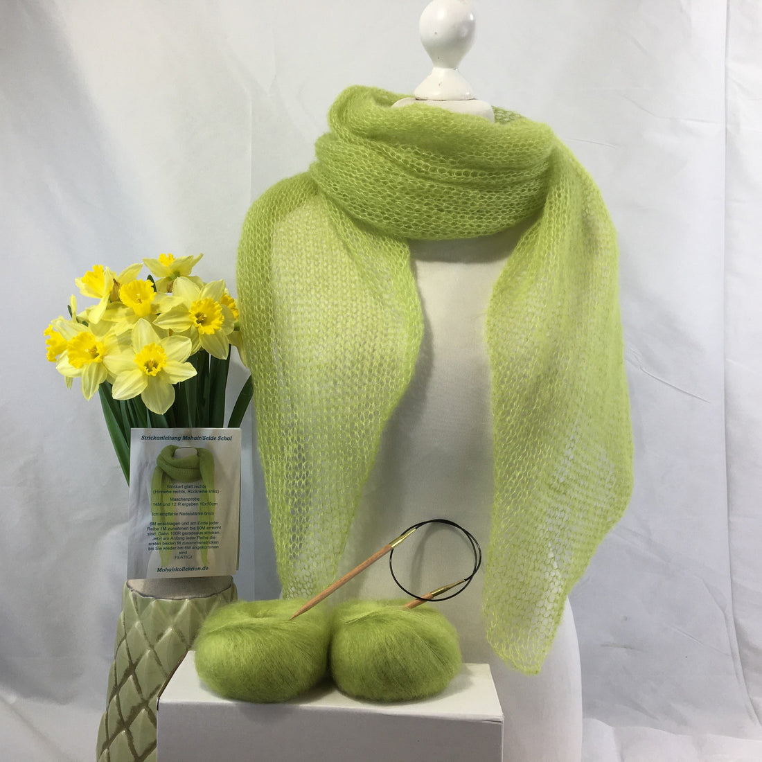 Strick-Set Schal Birke