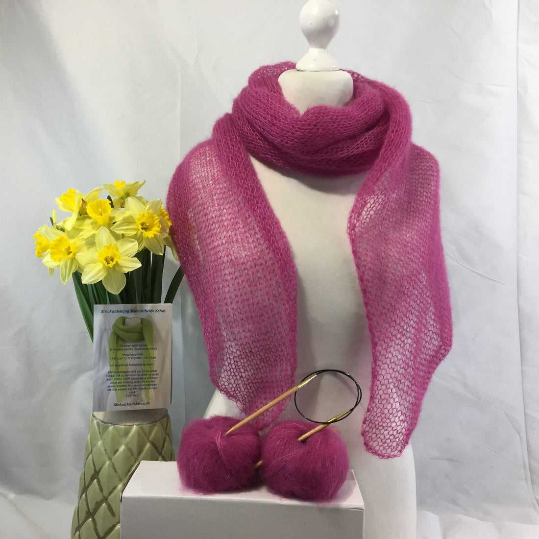 Strick-Set Schal Hellbeere