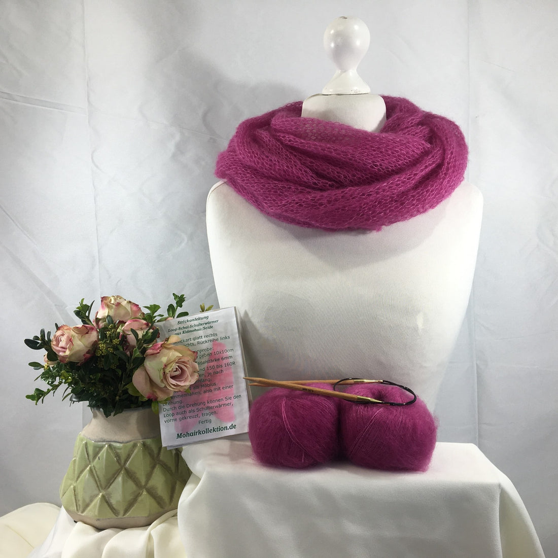 Strick-Set Loop Hellbeere