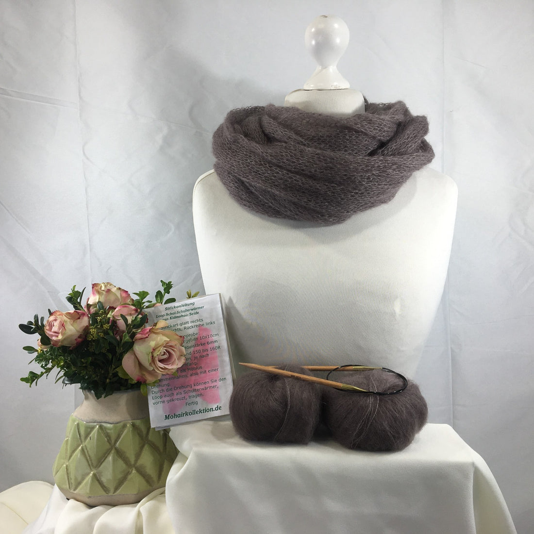 Strick-Set Loop Taupe