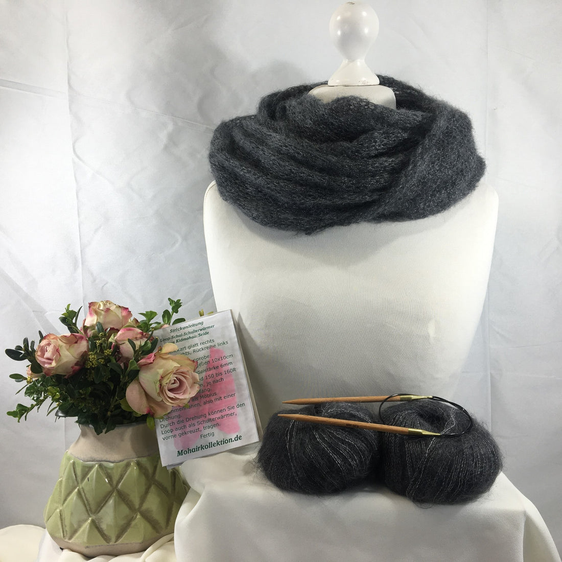 Strick-Set Loop Anthrazit