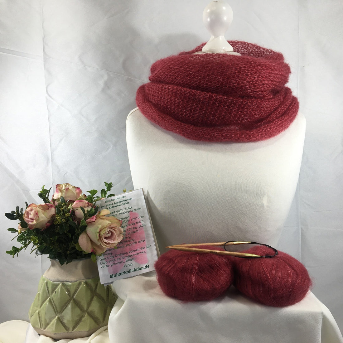 Strick-Set Loop Ziegelrot