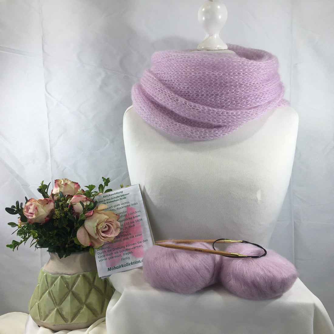 Strick-Set Loop Hellrosa