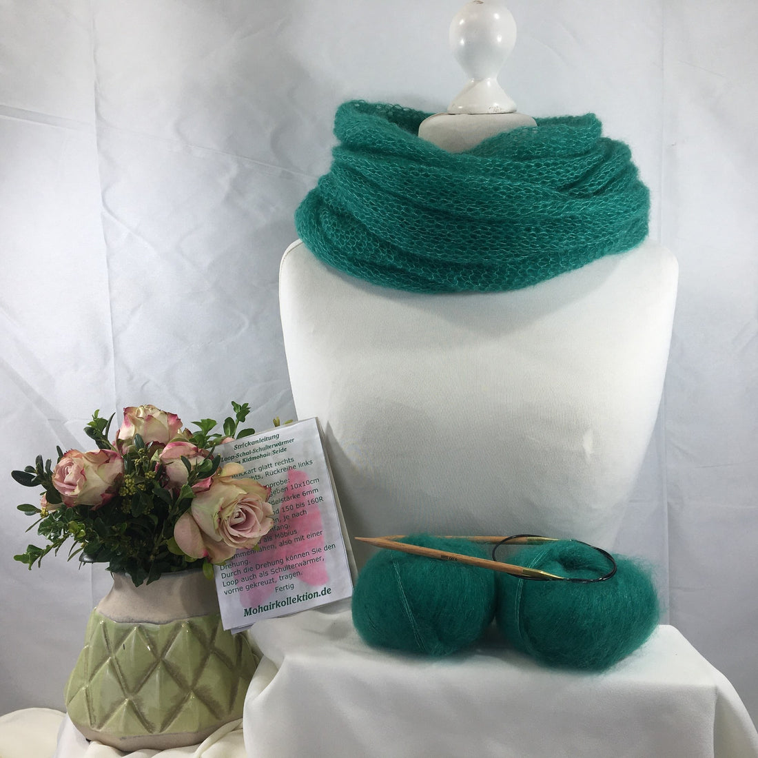Strick-Set Loop Smaragd