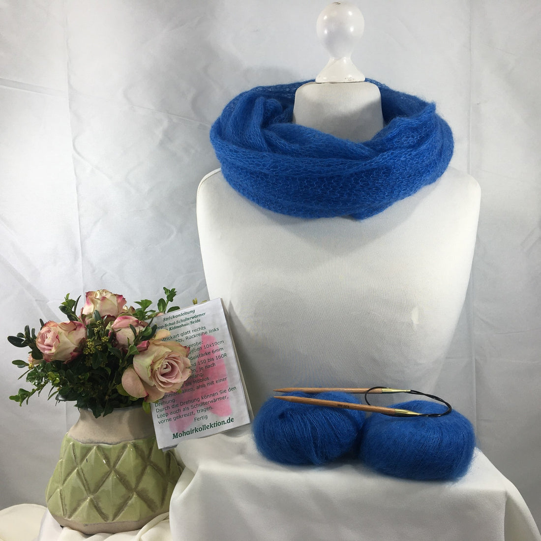 Strick-Set Loop Azurblau