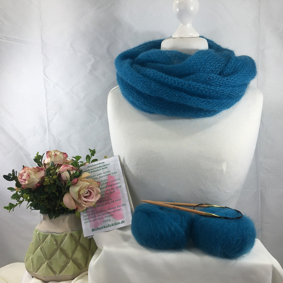 Strick-Set Loop Lagune