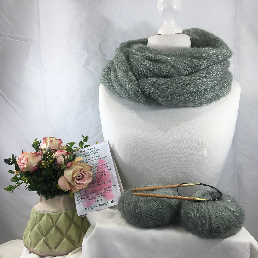 Strick-Set Loop Salbei